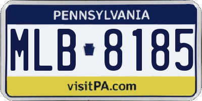 PA license plate MLB8185