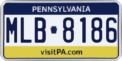 PA license plate MLB8186