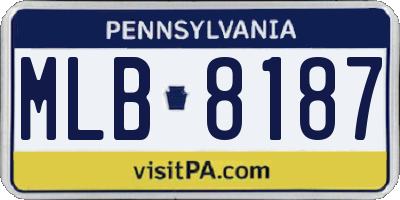 PA license plate MLB8187