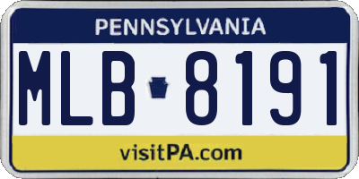 PA license plate MLB8191