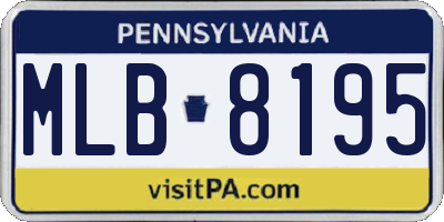 PA license plate MLB8195