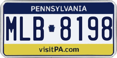 PA license plate MLB8198