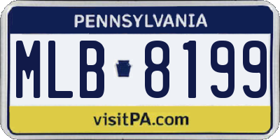 PA license plate MLB8199