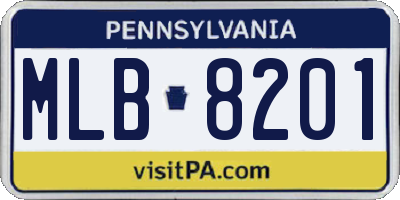 PA license plate MLB8201