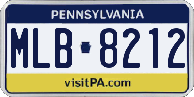 PA license plate MLB8212