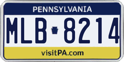 PA license plate MLB8214