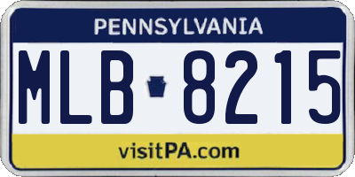 PA license plate MLB8215