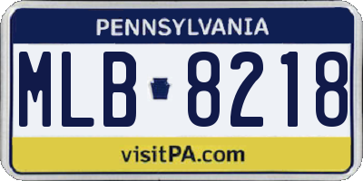 PA license plate MLB8218