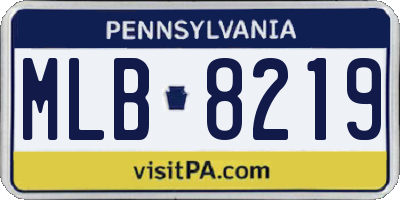 PA license plate MLB8219