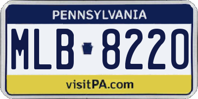 PA license plate MLB8220