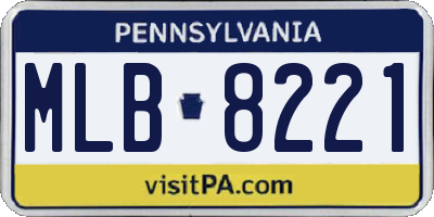 PA license plate MLB8221