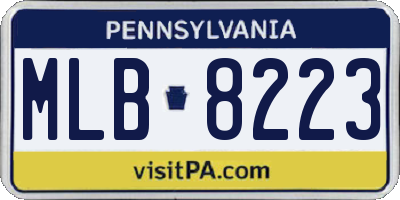 PA license plate MLB8223