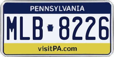 PA license plate MLB8226