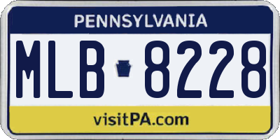 PA license plate MLB8228