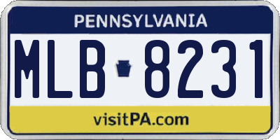 PA license plate MLB8231