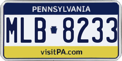 PA license plate MLB8233