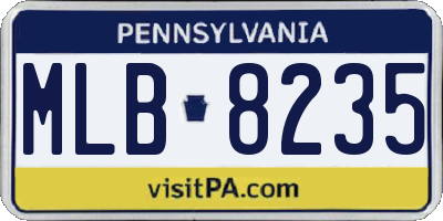 PA license plate MLB8235