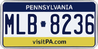 PA license plate MLB8236