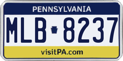 PA license plate MLB8237