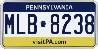 PA license plate MLB8238