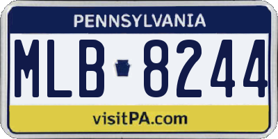 PA license plate MLB8244