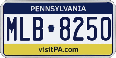 PA license plate MLB8250