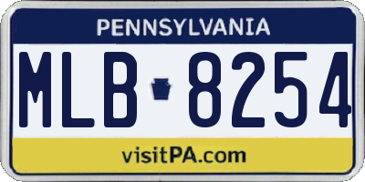 PA license plate MLB8254