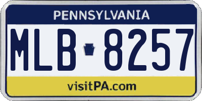 PA license plate MLB8257