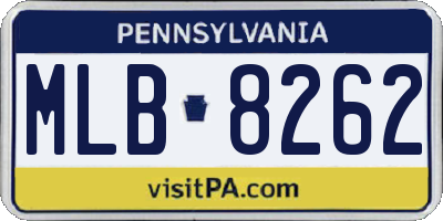 PA license plate MLB8262