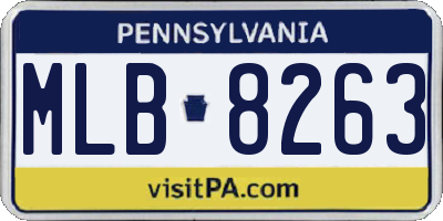 PA license plate MLB8263