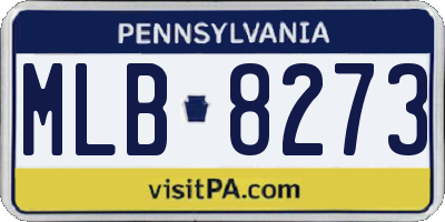 PA license plate MLB8273
