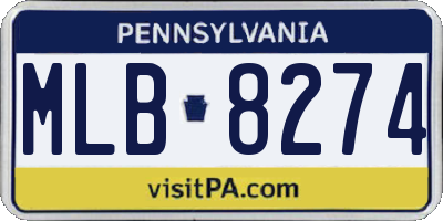 PA license plate MLB8274