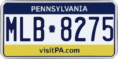 PA license plate MLB8275