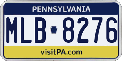 PA license plate MLB8276