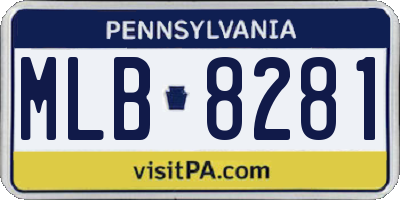 PA license plate MLB8281