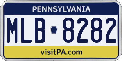 PA license plate MLB8282