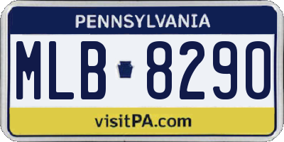 PA license plate MLB8290