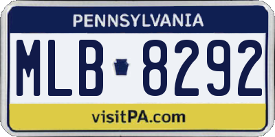 PA license plate MLB8292