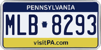 PA license plate MLB8293
