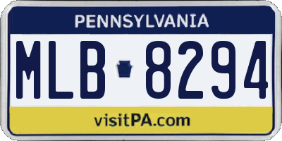 PA license plate MLB8294