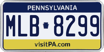 PA license plate MLB8299