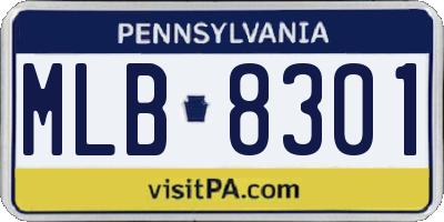 PA license plate MLB8301