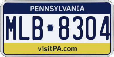 PA license plate MLB8304