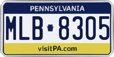 PA license plate MLB8305