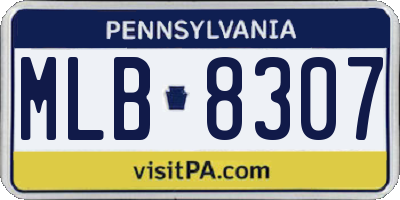 PA license plate MLB8307