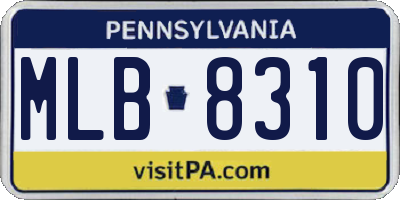 PA license plate MLB8310