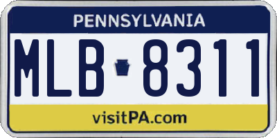 PA license plate MLB8311