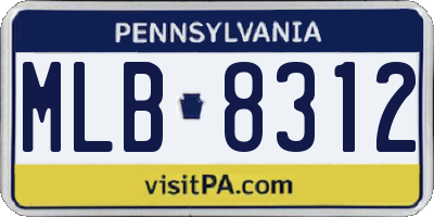 PA license plate MLB8312