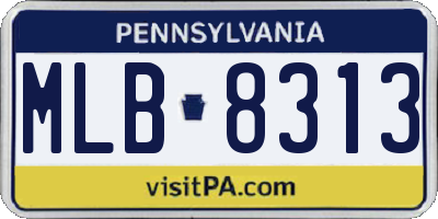 PA license plate MLB8313
