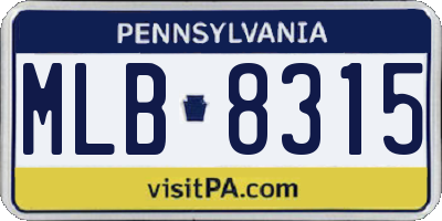 PA license plate MLB8315
